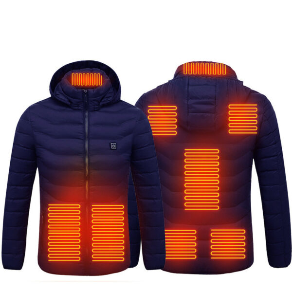 Men Heated Puffer Jacket Electric Heating Coat Insulated Hood Windbreaker 9Heat Zones - Image 5